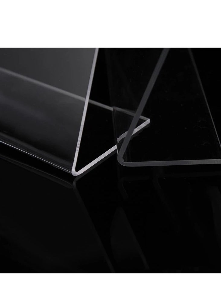 SYOSI Clear Acrylic Tabletop Sign Holder (2.4-3.5 Inches) - 5-Pack Horizontal Plastic Menu/Price Display Stand for Restaurants, Stores, Offices - Durable Reusable Desktop Organizer  - Image 5