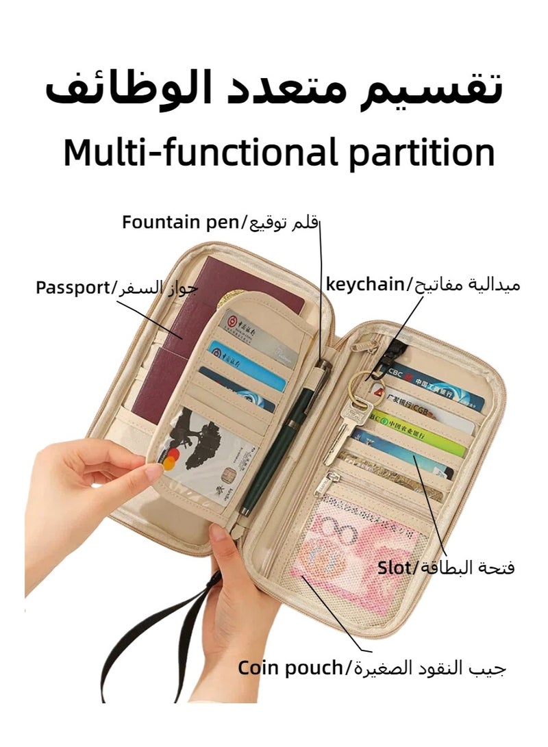 Passport Holder Wallet Cover Case, Passport Case with RFID Blocking, Passport Cover for Women and Men, Suitable for Business Travel, Studying Abroad, Tourism - Image 2