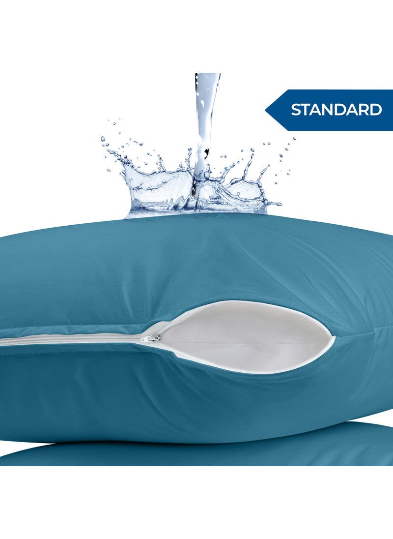 Utopia Bedding Utopia Bedding Waterproof Pillow Protectors Zippered (2 Pack  Denim Blue) Standard Size  Zippered Pillowcases  Bed Bug Proof Pillow Encasement Covers 20 x 26 Inches  - Image 2