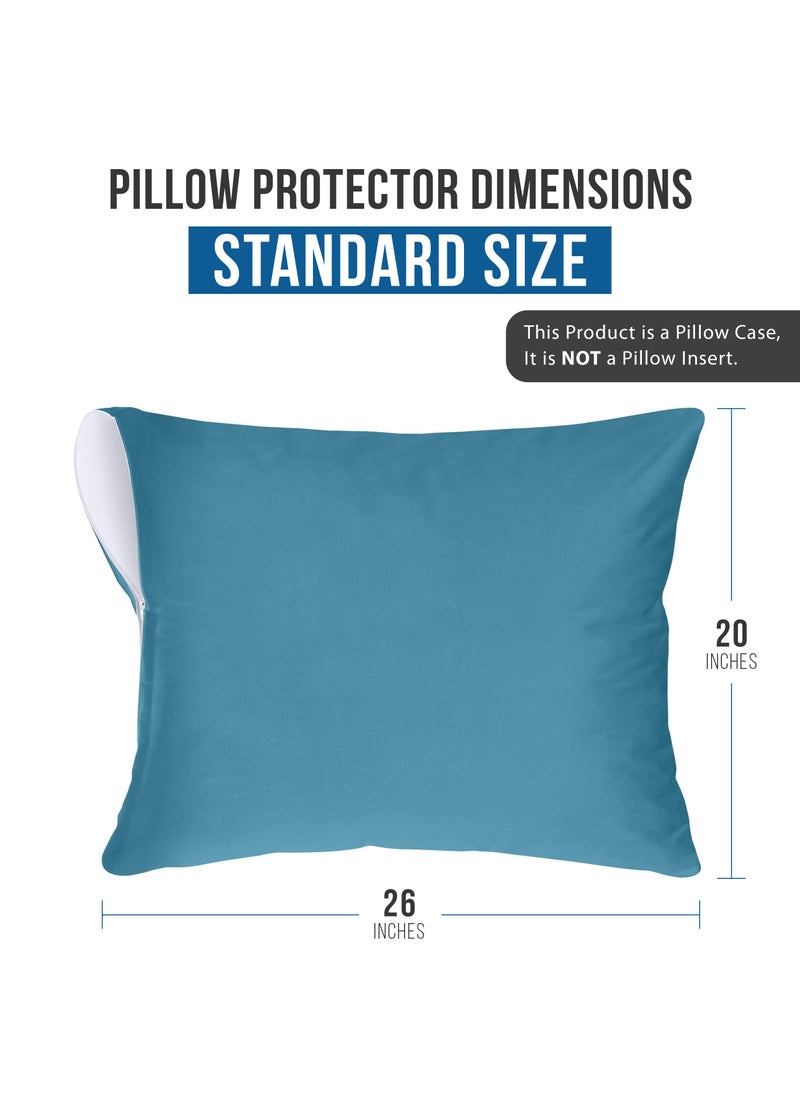 Utopia Bedding Utopia Bedding Waterproof Pillow Protectors Zippered (2 Pack  Denim Blue) Standard Size  Zippered Pillowcases  Bed Bug Proof Pillow Encasement Covers 20 x 26 Inches  - Image 4