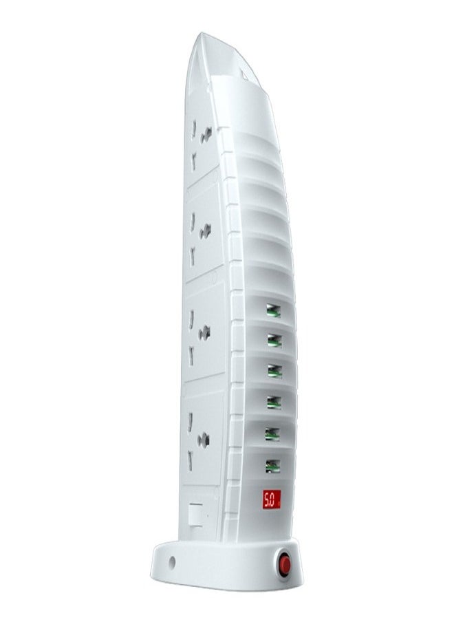 Generic Burj Al Arab Sailboat Shape Tower Extension Lead with 8 Ways AC Universal Outlets 2 Type C Fast Charging Ports And 4 USB Multi Plug Socket Power Strip  - Image 1