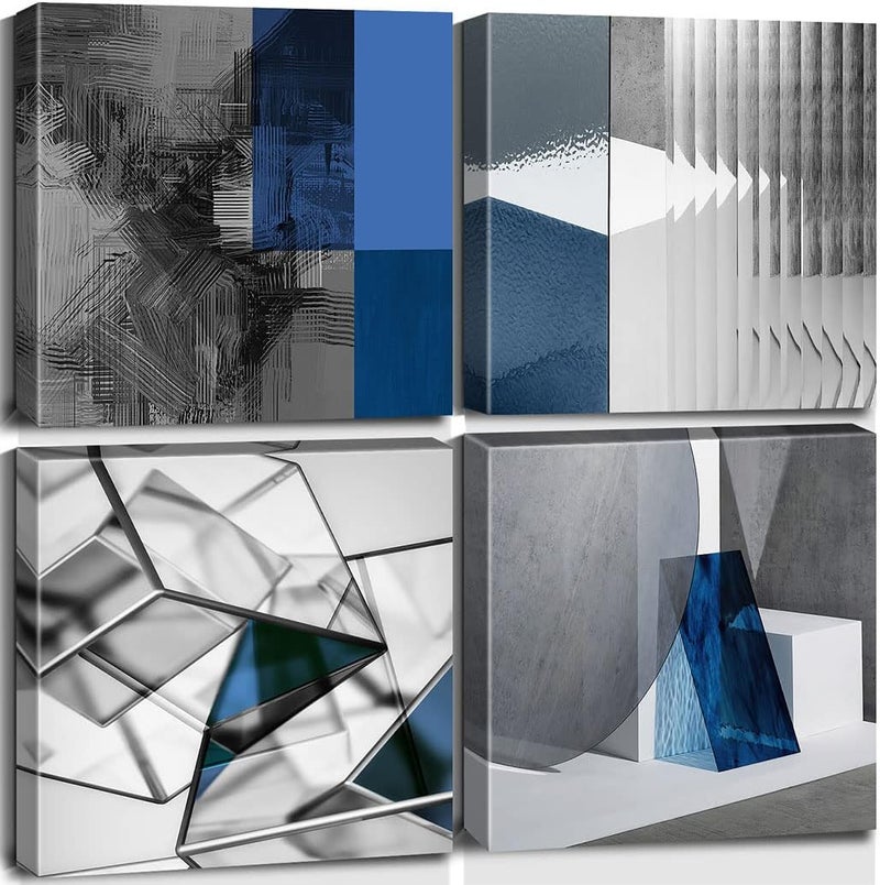 Biufo Abstract Geometric Canvas Wall Art Set - Image 1