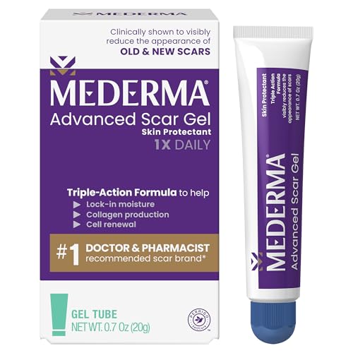 Mederma Advanced Scar Gel Treats Old New Scars Reduces Appearance of Scars from Acne Surgery Burns Injury Stretch Marks 070 Oz 20g - Image 1