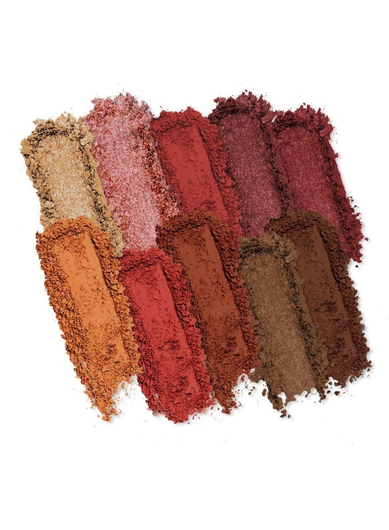 Profusion Cosmetics Rubies 10 Shade Eyeshadow Palette blend able multi finish corals and reds to crimson hues - Image 3