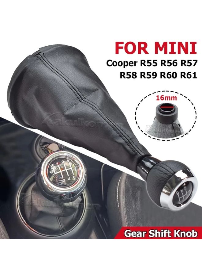 Black 6 Speed Manual Car Gear Shift Knob Interior Lever Handball Accessories - Image 4