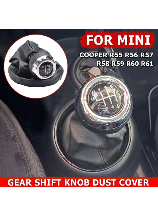 Black 6 Speed Manual Car Gear Shift Knob Interior Lever Handball Accessories - Image 1