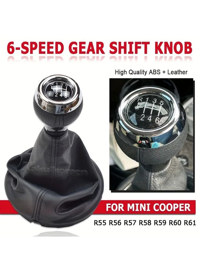 Black 6 Speed Manual Car Gear Shift Knob Interior Lever Handball Accessories - Image 3