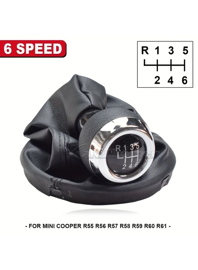 Black 6 Speed Manual Car Gear Shift Knob Interior Lever Handball Accessories - Image 5
