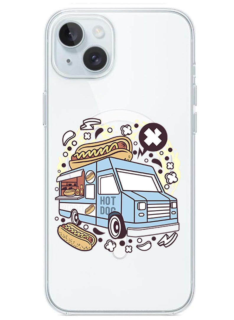 Theodor Magnetic Case for iPhone 15 Plus 6.7-inch Compatible with MagSafe Wireless Charging, Shockproof Phone Bumper Cover Hot dog bus copy - Image 1