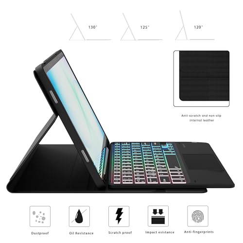 SNOODU for Samsung Galaxy Tab A11 Plus 2025/A9 Plus 2023 11" Keyboard Case: 3 Zone 7 Colors Backlit Trackpad Keyboard for 11-inch Samsung Tab A9+/A11+ 5G - Detachable Key Board Tablet Cover with Pen Holder - Image 4