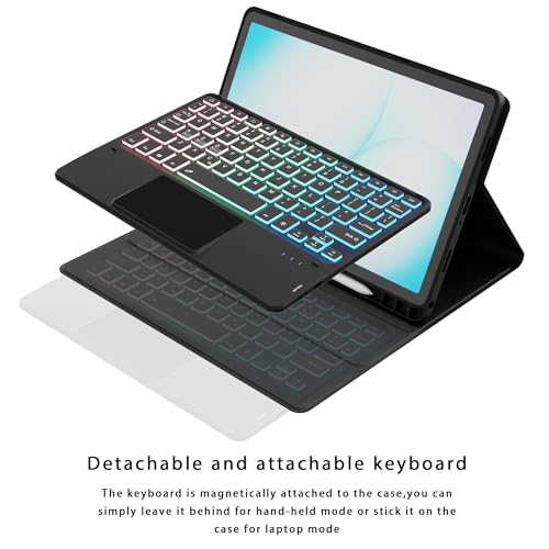 SNOODU for Samsung Galaxy Tab A11 Plus 2025/A9 Plus 2023 11" Keyboard Case: 3 Zone 7 Colors Backlit Trackpad Keyboard for 11-inch Samsung Tab A9+/A11+ 5G - Detachable Key Board Tablet Cover with Pen Holder - Image 5
