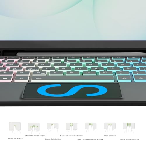 SNOODU for Samsung Galaxy Tab A11 Plus 2025/A9 Plus 2023 11" Keyboard Case: 3 Zone 7 Colors Backlit Trackpad Keyboard for 11-inch Samsung Tab A9+/A11+ 5G - Detachable Key Board Tablet Cover with Pen Holder - Image 3