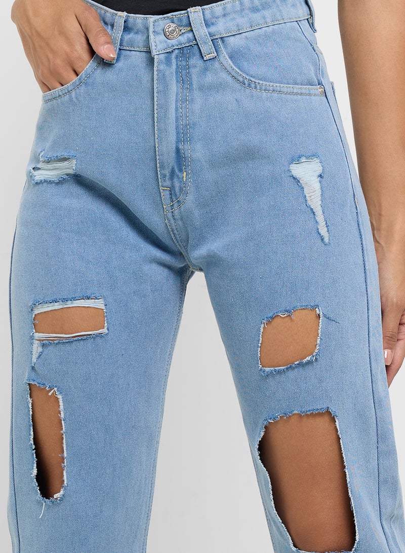 Ginger Ripped Boyfriend Jeans - Image 4