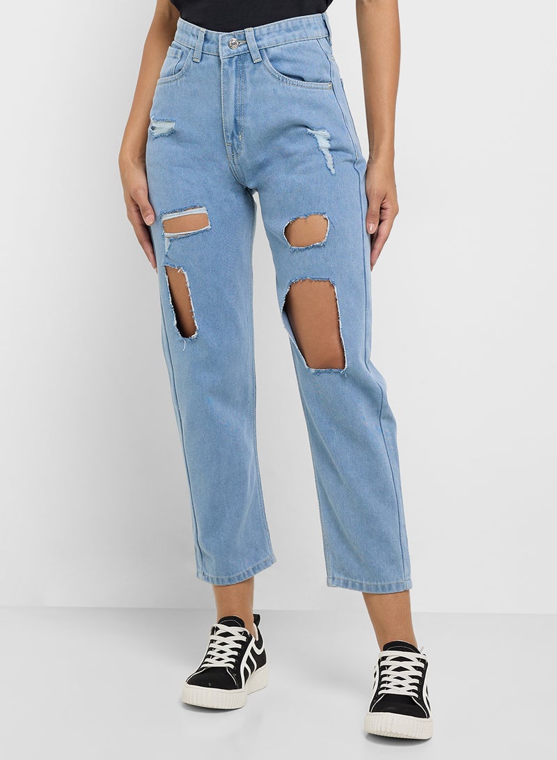 Ginger Ripped Boyfriend Jeans - Image 2