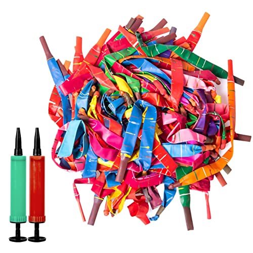YHmall 100pcs Rocket Balloons with Two Air Pump Colorful Giant Rocket Balloons for Parties - Image 1