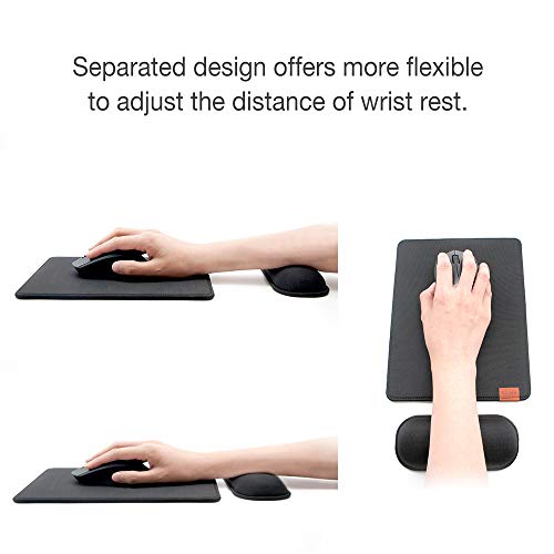 SenseAGE Detachable Ergonomic Mouse Pad with Wrist Rest Support, Adjustable Placement for Pain Relief, Non-Slip Base, for Computer & Laptop, Office Desk Accessories, 9.7 x 7.3 in (Dark Grey) - Image 2