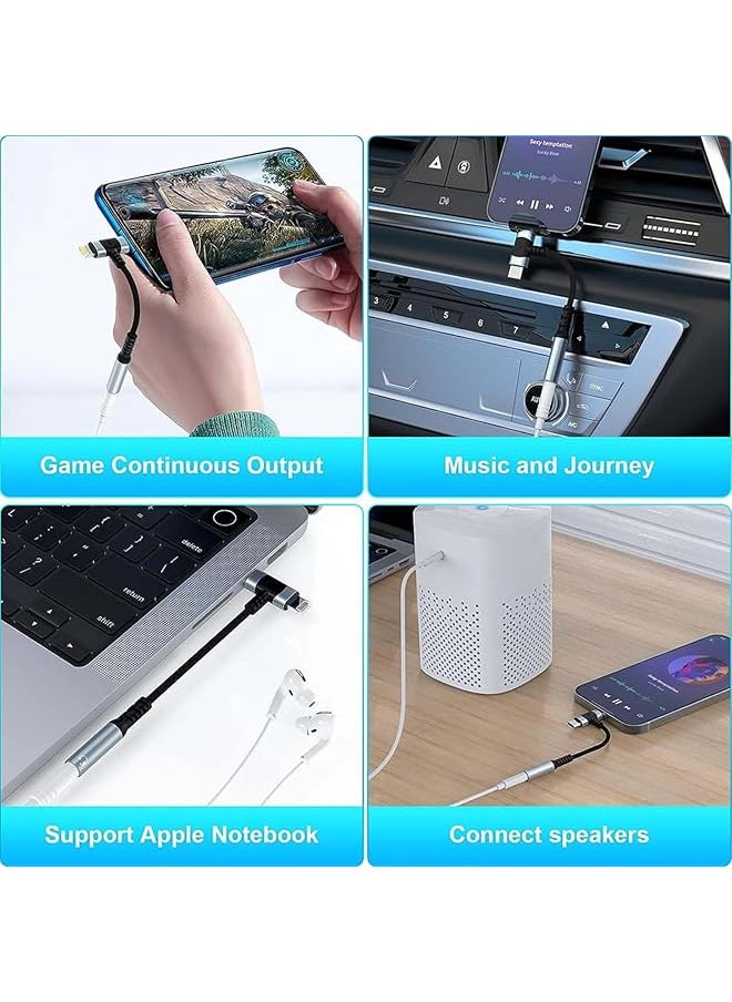 erorex - 2 In 1 Headphone Adapter Lightning To 3.5 Mm Headphone Jack Adapter Compatible With Iphone Type C To 3.5Mm Female Headphone Jack Adapter Compatible With Samsung Galaxy - Image 1