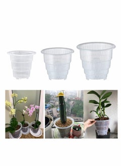 Excefore Orchid Plant Pot Crystal Pot Planter Breathable Slotted Baskets Great Aerification and Drainage15 12 10 ( cm )  - Image 1
