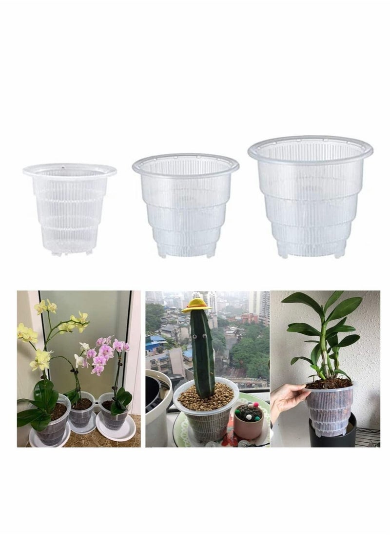 Excefore Orchid Plant Pot Crystal Pot Planter Breathable Slotted Baskets Great Aerification and Drainage15 12 10 ( cm )  - Image 1