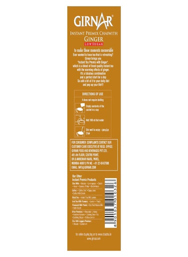 Girnar Instant Chai (Tea) Premix With Ginger Unsweetened, 10 Sachet Pack - Image 3