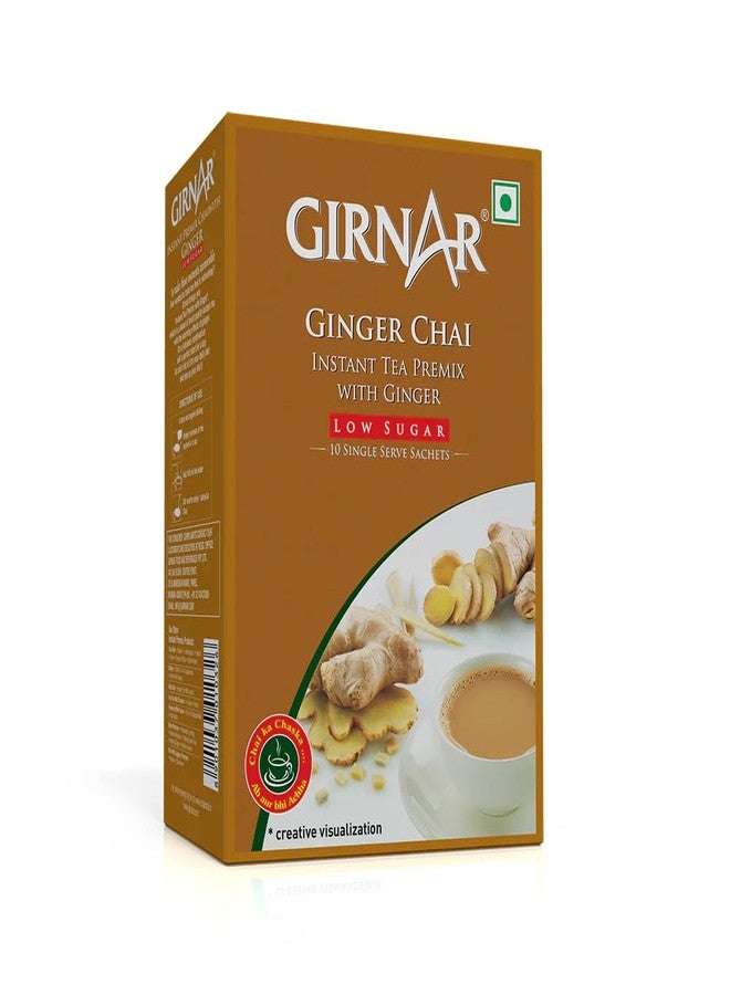 Girnar Instant Chai (Tea) Premix With Ginger Unsweetened, 10 Sachet Pack - Image 1
