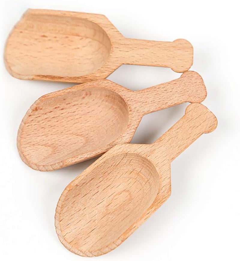 ccHuDE 6 Pcs Mini Wooden Scoops Small Bath Salts Spoon Candy Spoon for Spices Tea Coffee Beans - Image 5