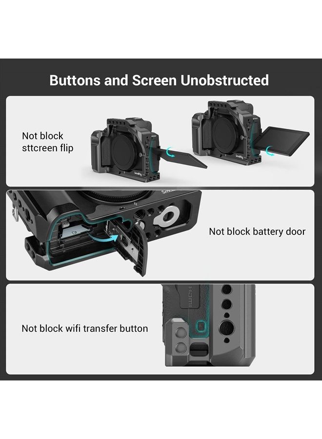 SmallRig M50 /M50 II /M5 Cage (Upgraded), Aluminum Alloy Video Film Movie Making Rig with Integrated Grip and NATO Rail for Canon M50 /M50 II /M5 2168C - Image 3