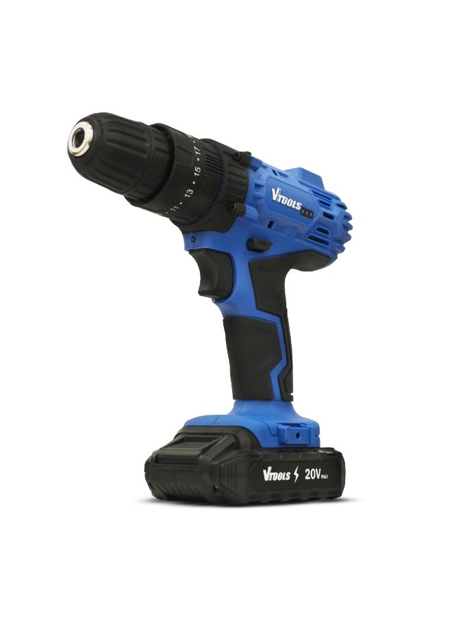 VTOOLS 20V Cordless Impact Drill Set with 29 Pcs Accessories Set - Image 2