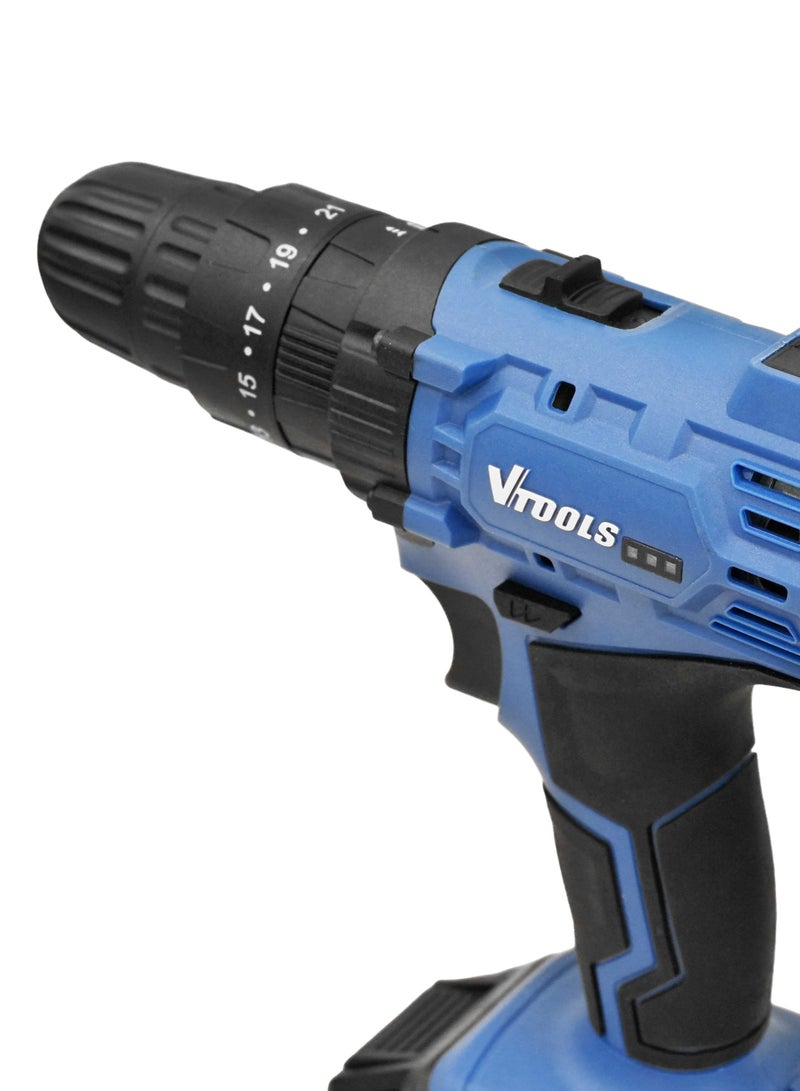 VTOOLS 20V Cordless Impact Drill Set with 29 Pcs Accessories Set - Image 4
