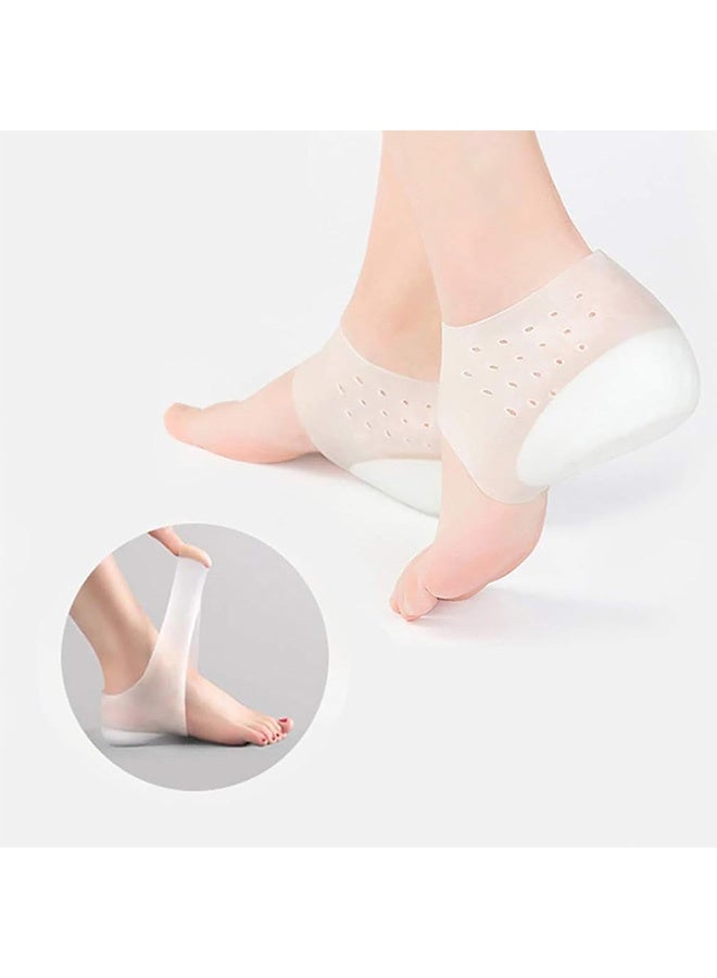 AL RAID 4 PCS Invisible Height Increase Insole, Soft Silicone Concealed Footbed Heel Cushion Lift Inserts with Breathable Half Heel Socks Protector, Suitable for Men Women - Image 2