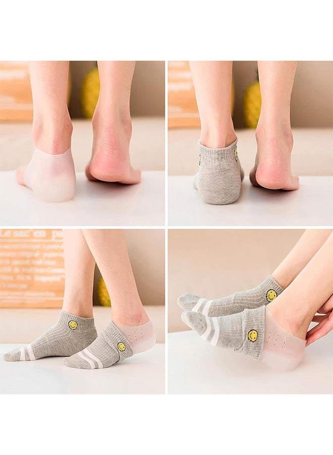 AL RAID 4 PCS Invisible Height Increase Insole, Soft Silicone Concealed Footbed Heel Cushion Lift Inserts with Breathable Half Heel Socks Protector, Suitable for Men Women - Image 5