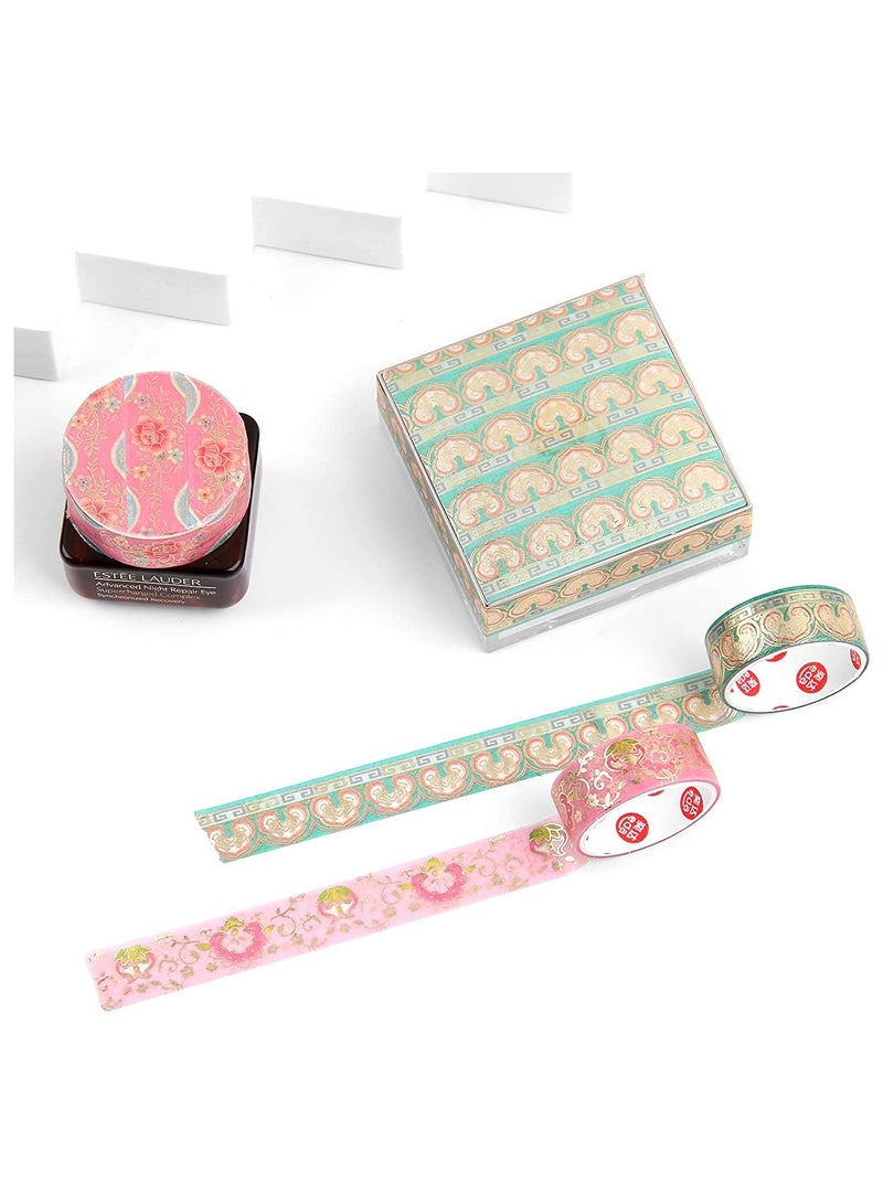 Excefore Vintage Paper Tape 12 Rolls Floral Decorative Tape Adhesive Tape 15mm Broad Tape for Kids Beautiful Sticky Tape for Girls Adhesive Tape for Journaling Supplies Scrapbooking Junk Journal Supplies - Image 2