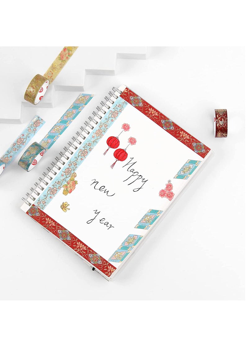 Excefore Vintage Paper Tape 12 Rolls Floral Decorative Tape Adhesive Tape 15mm Broad Tape for Kids Beautiful Sticky Tape for Girls Adhesive Tape for Journaling Supplies Scrapbooking Junk Journal Supplies - Image 3