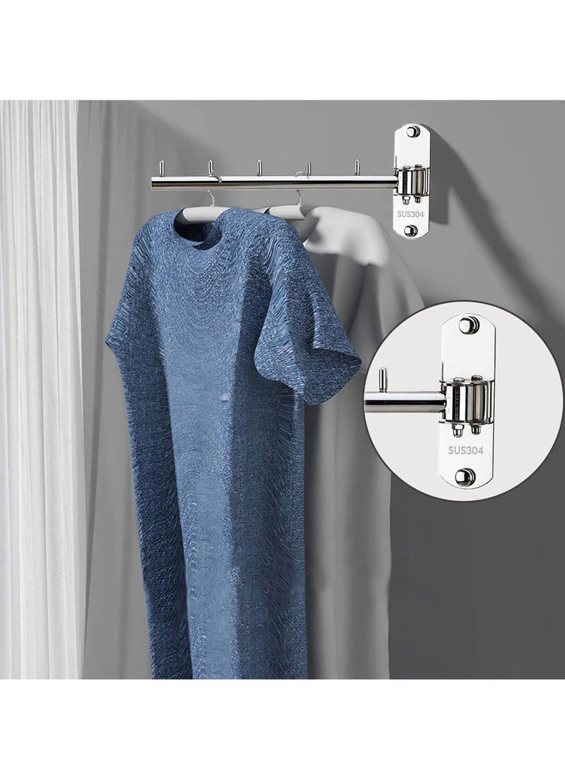 مارلا مول MarlaMall 2 قطعة حامل شماعات ملابس مثبت على الحائط، حامل شماعات ملابس قابل للطي مثبت على الحائط، حامل منظم للتخزين والتجفيف للحمام، غرفة النوم - Image 3