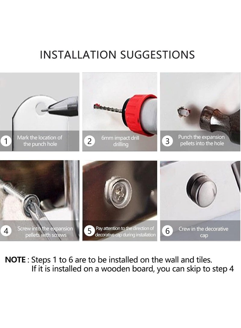 مارلا مول MarlaMall 2 قطعة حامل شماعات ملابس مثبت على الحائط، حامل شماعات ملابس قابل للطي مثبت على الحائط، حامل منظم للتخزين والتجفيف للحمام، غرفة النوم - Image 5