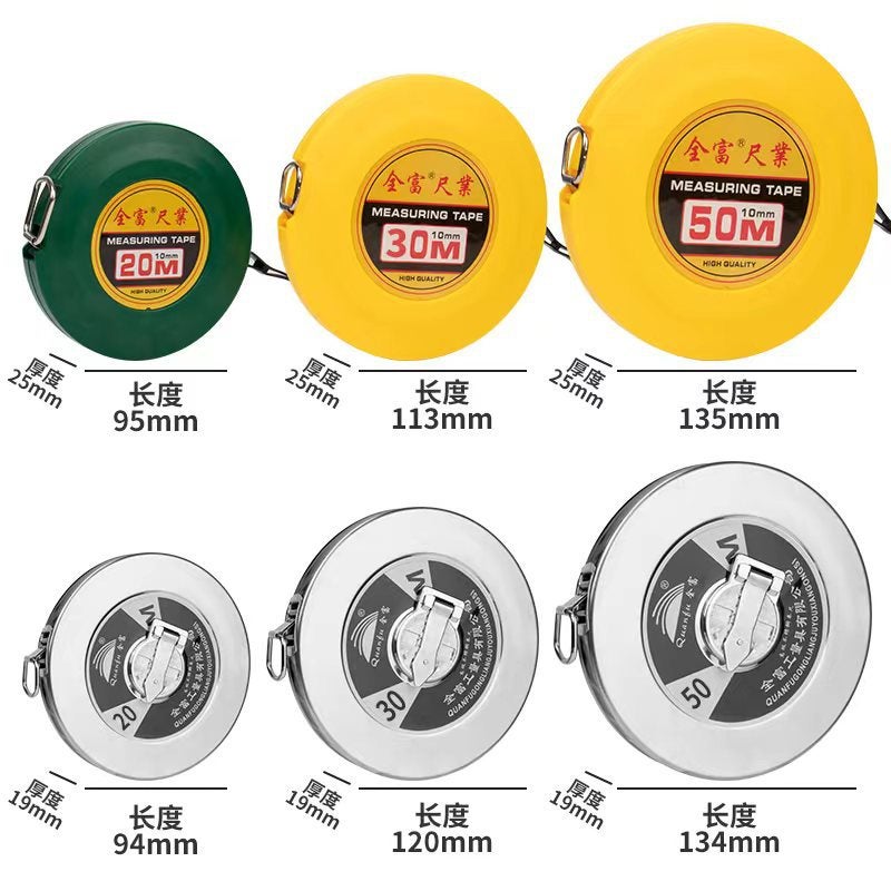 20m 30m 50m Steel Measuring Tape Portable Round Tape Measure - Image 2