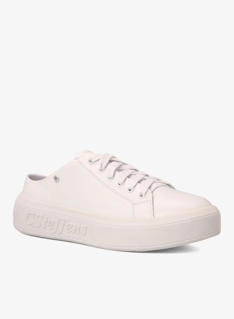 Carmen Steffens  White Leather Sneakers with Crystal Detailing for Women | Best Price UAE