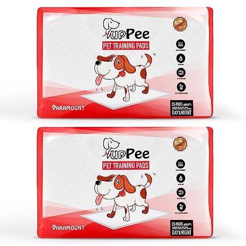 PUPPEE Pet Training Pads For Dogs, Cats, Puppies & Pets, Super Absorbent Urine Mats | Poop & Pee Trainer | Potty Pads, Pet & Puppy Peeing Toilet Trainer | 100% Water Proof & Non Slippery- 60X45CM ( Medium ) - COMBO PACK OF 2 ( 50 COUNT ) - Image 1