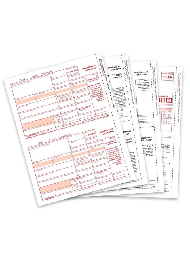 Blue Summit Supplies 1099 Misc Forms 2024, 5 Part Tax Forms Kit, 25 Vendor Kit Of Laser Forms Designed For Quickbooks And Accounting Software  - Image 1