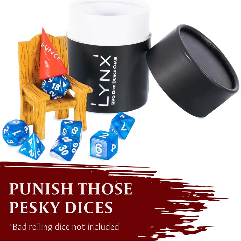 LYNX DND Dice Jail - Time Out Chair & Dunce Hat Punish Your Bad in Our of Shame Accessories/Gift for Dungeons and Dragons. Miniature Cap Works All D&D D20, D10, D8, D6, D4 - Image 2