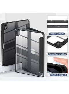LCYLJGY Protective Case Cover For Air 6th 11-Inch M2 (2024) iPad Air4/Air5 10.9 inch (2020/2022) Generation with Pencil Holder, [Support Apple Pencil Charging and Touch ID] Transparent and Auto Wake/Sleep  - Image 3