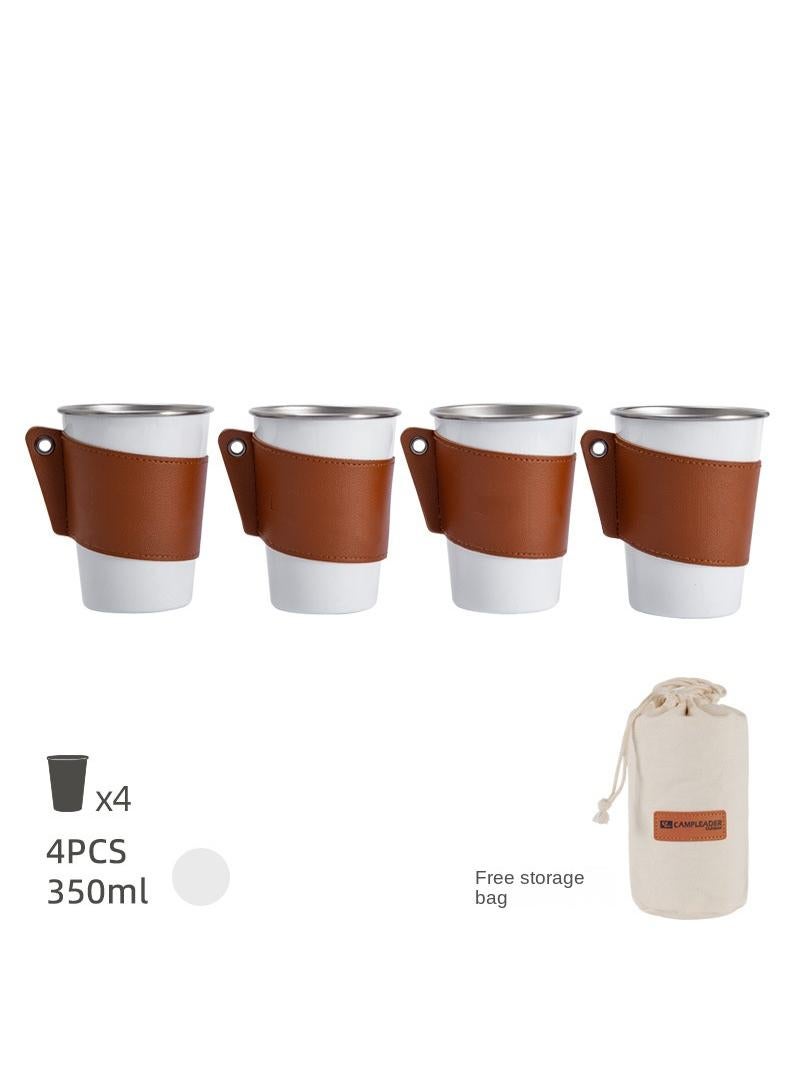 Y&D Outdoor 304 Stainless Steel Camping Coffee BBQ Gradient 4 Piece Cup  - Image 1