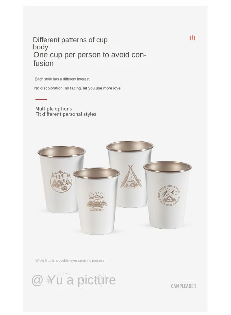 Y&D Outdoor 304 Stainless Steel Camping Coffee BBQ Gradient 4 Piece Cup  - Image 2