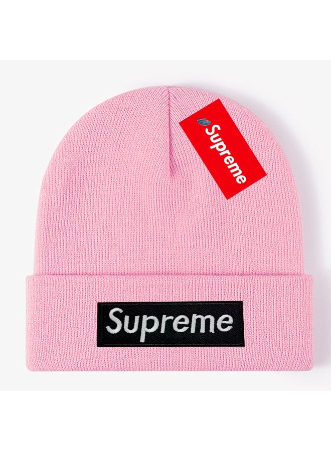 Supreme Light Pink Knit Beanie with Box Logo Patch & Signature Red Hang Tag