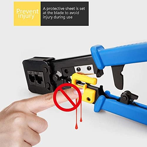 COOLCOLD Crimping Tool RJ45 | Tools Kit, Wire Cutter, Pass Through Cat5 Cat5e Cat6 Professional Heavy Duty Crimping tool with Lan Cable Tester, 20pc Cat6 Pass Through Connector, 20pc Boot, Wire Cutter - Image 3