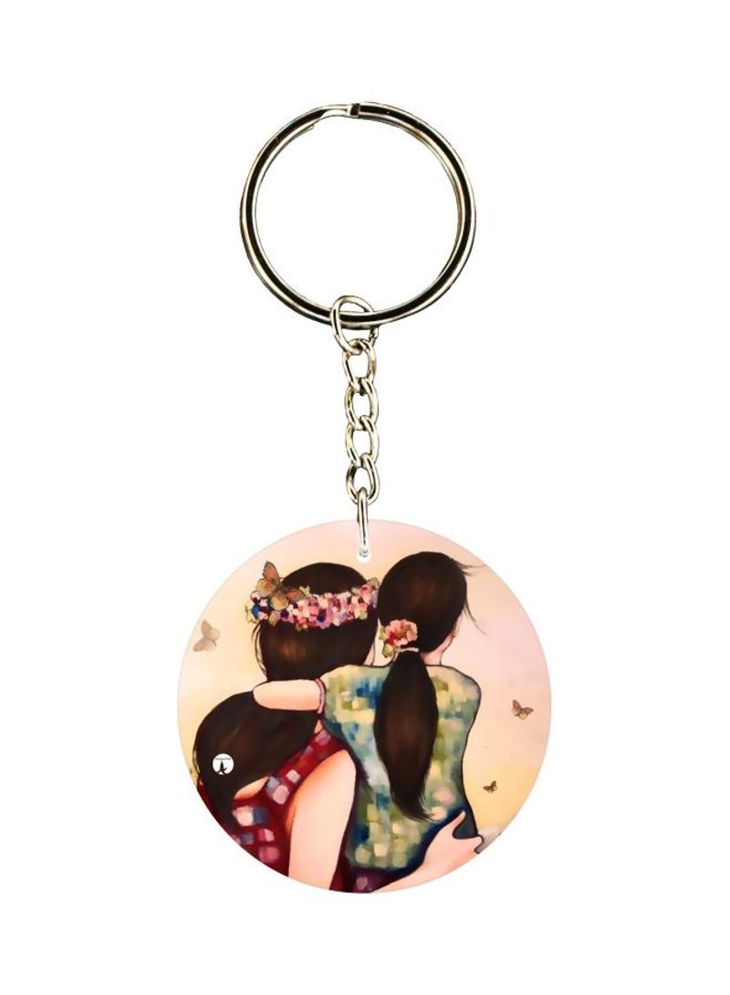 Girl Printed Dual Sided Keychain