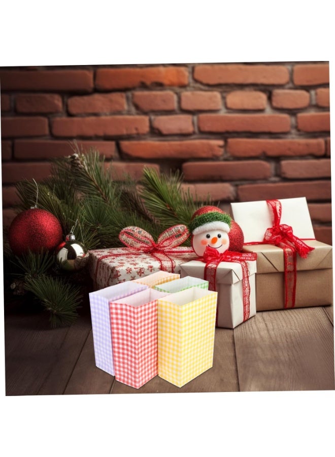 سونسر حقائب الحفلات ، 20 قطعة أكياس هدايا لحفلات الأطفال (150 × 80 × 230 مم) ، 5 ألوان كيس ورق كرافت مسطح القاع مناسب لحفل زفاف عيد الميلاد هالوين (منقوشة) - Image 4