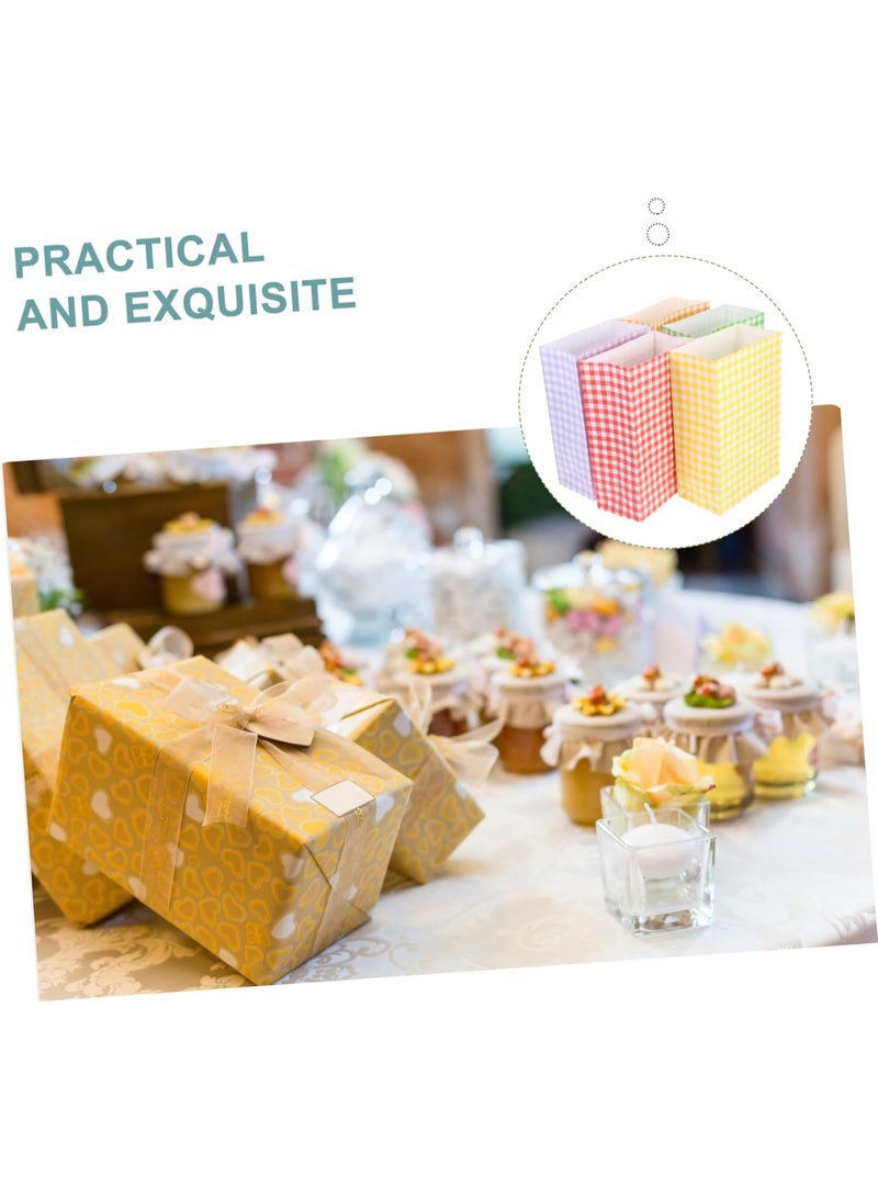 سونسر حقائب الحفلات ، 20 قطعة أكياس هدايا لحفلات الأطفال (150 × 80 × 230 مم) ، 5 ألوان كيس ورق كرافت مسطح القاع مناسب لحفل زفاف عيد الميلاد هالوين (منقوشة) - Image 3