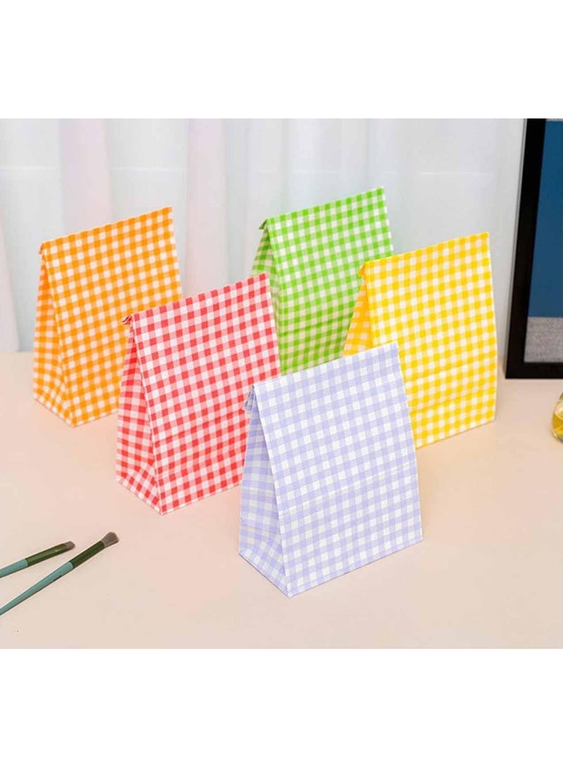 سونسر حقائب الحفلات ، 20 قطعة أكياس هدايا لحفلات الأطفال (150 × 80 × 230 مم) ، 5 ألوان كيس ورق كرافت مسطح القاع مناسب لحفل زفاف عيد الميلاد هالوين (منقوشة) - Image 5