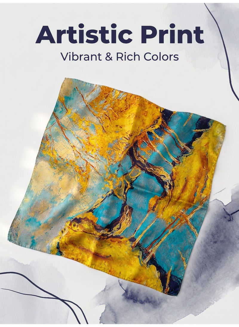 V.nice Silk Small Square Scarf – 53x53 cm Women's Bandana, Versatile Bag Handle Wrap - Image 5